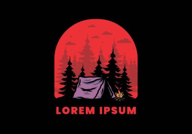 Şenlik ateşi tasarımı ile gece yarısı kampı