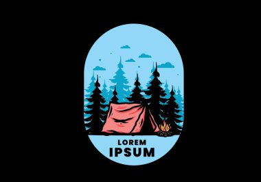 Şenlik ateşi tasarımı ile gece yarısı kampı