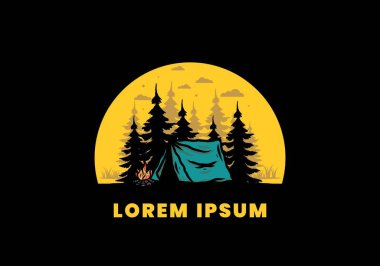 Şenlik ateşi tasarımı ile gece yarısı kampı