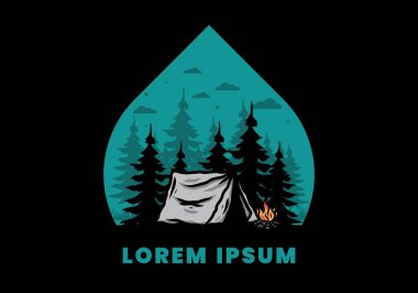 Şenlik ateşi tasarımı ile gece yarısı kampı