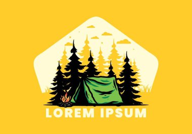 Şenlik ateşi tasarımı ile gece yarısı kampı