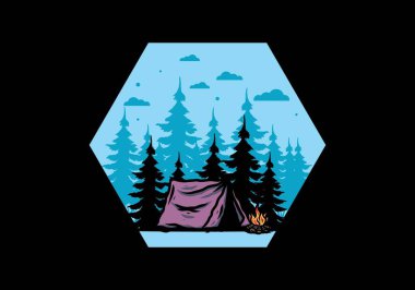 Şenlik ateşi tasarımı ile gece yarısı kampı