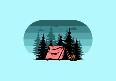 Şenlik ateşi tasarımı ile gece yarısı kampı