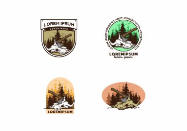 Bufalo kafatası çizimine saplanmış bir balta.