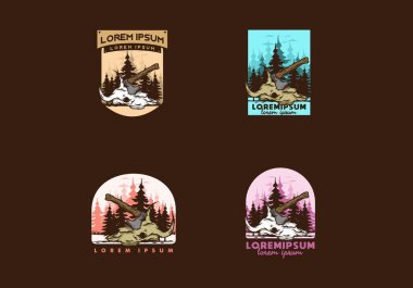 Bufalo kafatası çizimine saplanmış bir balta.