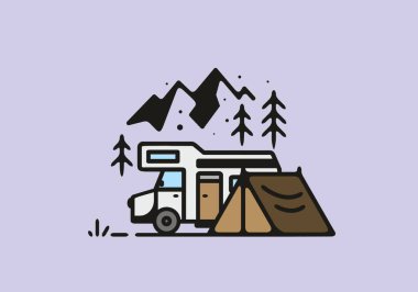 Basit bir kamp kamyonu çizimi.