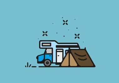 Basit bir kamp kamyonu çizimi.