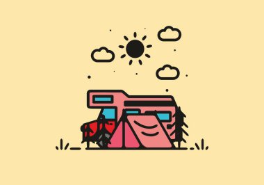 Basit bir kamp kamyonu çizimi.