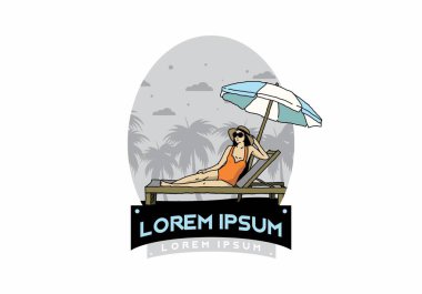 Şemsiye tasarımı altındaki plaj sandalyesinde rahatla.