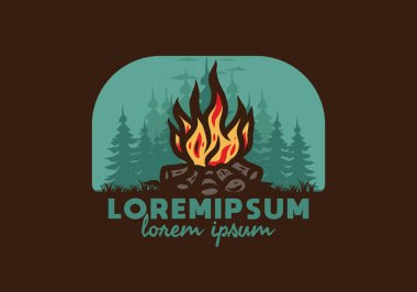 Orman rozeti tasarımı şenlik ateşi