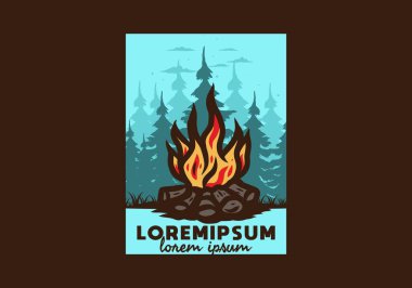 Orman rozeti tasarımı şenlik ateşi