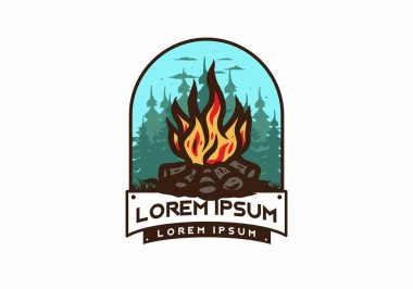 Orman rozeti tasarımı şenlik ateşi