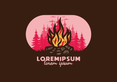 Orman rozeti tasarımı şenlik ateşi