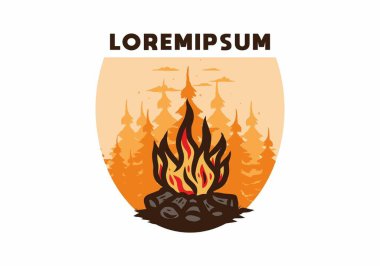 Orman rozeti tasarımı şenlik ateşi