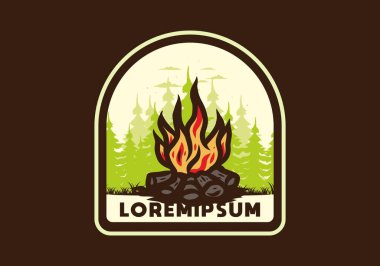 Orman rozeti tasarımı şenlik ateşi