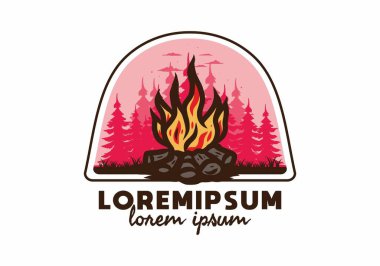 Orman rozeti tasarımı şenlik ateşi