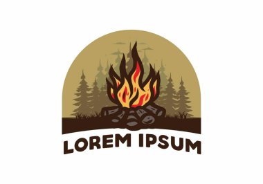 Orman rozeti tasarımı şenlik ateşi