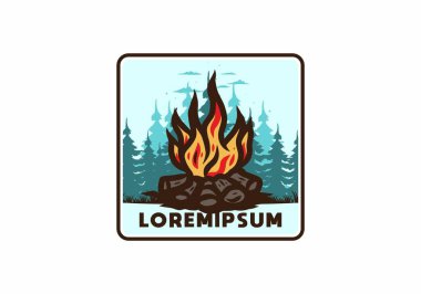 Orman rozeti tasarımı şenlik ateşi