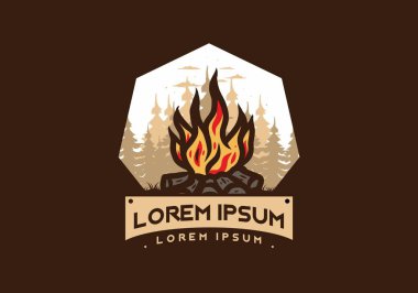 Orman rozeti tasarımı şenlik ateşi