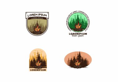 Orman rozeti tasarımı şenlik ateşi