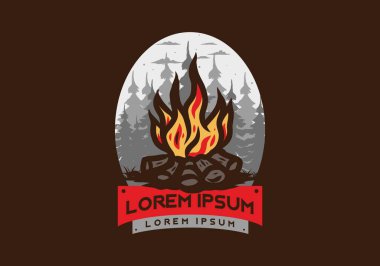 Orman rozeti tasarımı şenlik ateşi