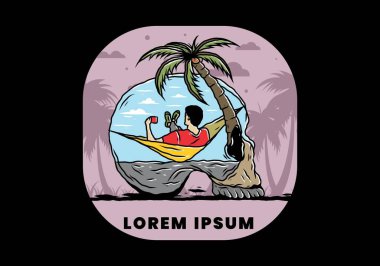 Hamaktaki kafatası şekilli resimli adam.