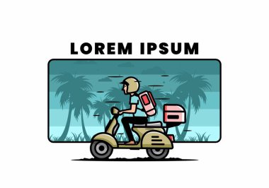 Tatile çıkan adam scooter tasarımı yapıyor.