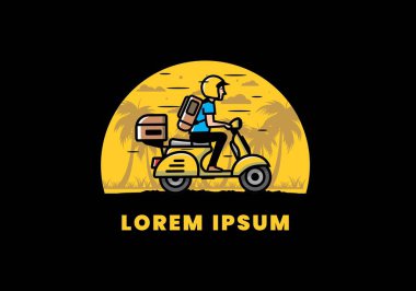 Tatile çıkan adam scooter tasarımı yapıyor.