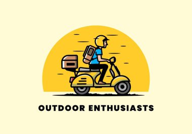 Tatile çıkan adam scooter tasarımı yapıyor.