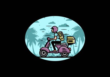 Tatile çıkan adam scooter tasarımı yapıyor.