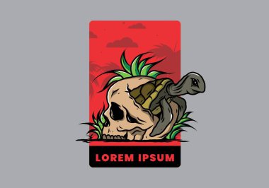 Kafatası şeklindeki deniz kaplumbağasının birkaç çimenli tasarımı.