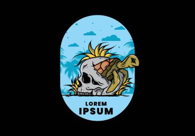 Kafatası şeklindeki deniz kaplumbağasının birkaç çimenli tasarımı.