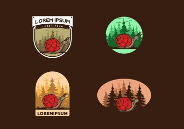 Büyük vahşi salyangoz orman çiziminde sürünüyor.