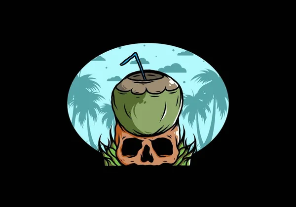 Bebida Coco Diseño Ilustración Cráneo Humano — Archivo Imágenes Vectoriales