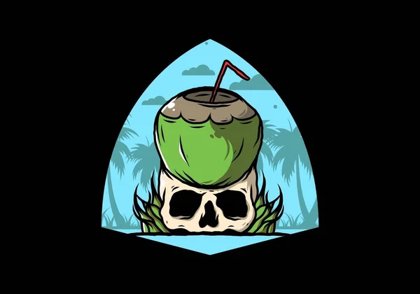 Bebida Coco Diseño Ilustración Cráneo Humano — Archivo Imágenes Vectoriales