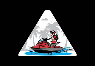 outdoor activity jet sky sport on the beach illustration design