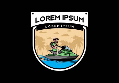 outdoor activity jet sky sport on the beach illustration design