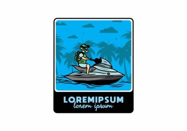 outdoor activity jet sky sport on the beach illustration design