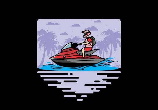 Outdoor Activity Jet Sky Sport Beach Illustration Design —  Vetores de Stock