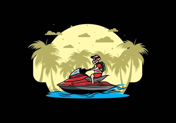 Outdoor Activity Jet Sky Sport Beach Illustration Design — 图库矢量图片