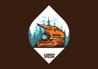 Renkli açık hava motokros kask çizimi tasarımı