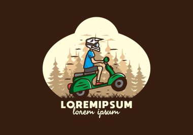 Ayakta duran scooter 'ın renkli tasarımı