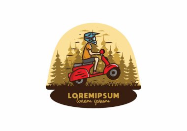 Ayakta duran scooter 'ın renkli tasarımı