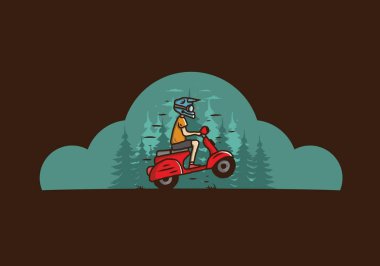 Ayakta duran scooter 'ın renkli tasarımı