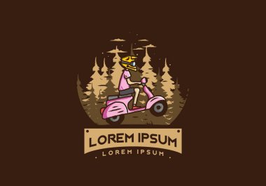 Ayakta duran scooter 'ın renkli tasarımı