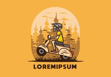 Ayakta duran scooter 'ın renkli tasarımı