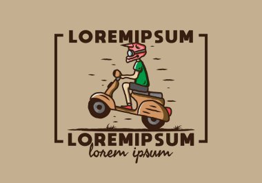 Ayakta duran scooter 'ın renkli tasarımı