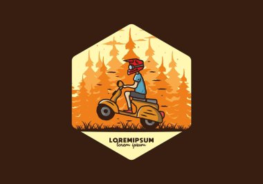 Ayakta duran scooter 'ın renkli tasarımı