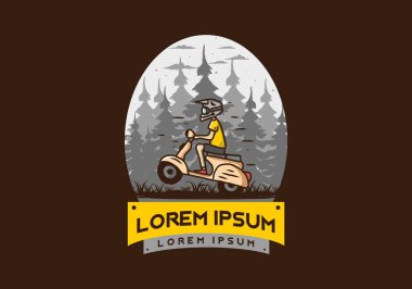 Ayakta duran scooter 'ın renkli tasarımı