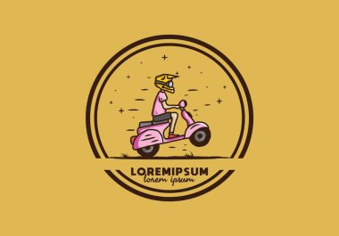 Ayakta duran scooter 'ın renkli tasarımı